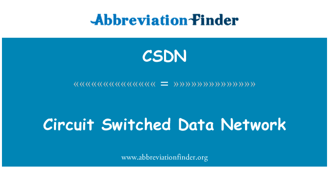 电路交换数据网英文定义是Circuit Switched Data Network,首字母缩写定义是CSDN