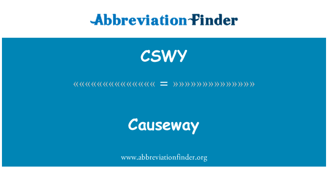 铜锣英文定义是Causeway,首字母缩写定义是CSWY