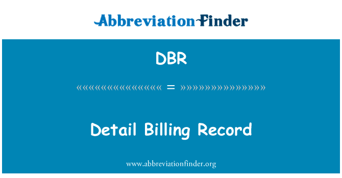 Detail Billing Record的定义