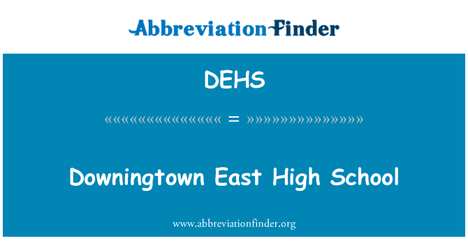 唐宁敦东部高中英文定义是Downingtown East High School,首字母缩写定义是DEHS