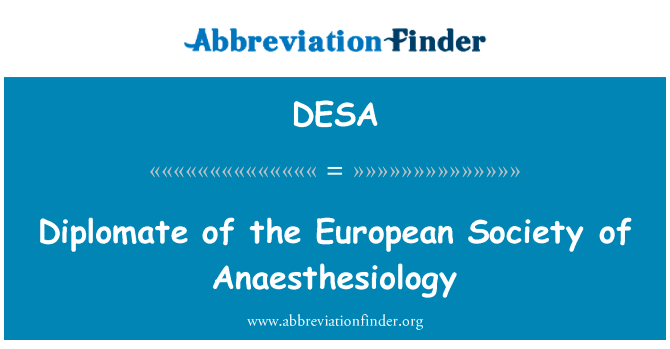 Diplomate of the European Society of Anaesthesiology的定义