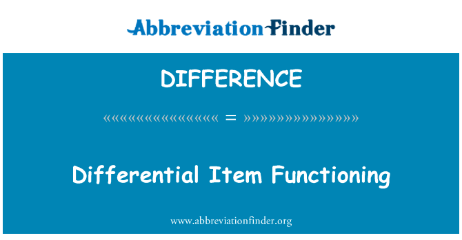 Differential Item Functioning的定义