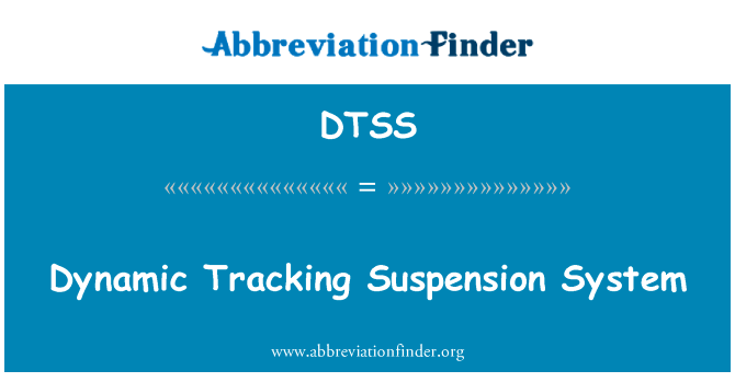 动态跟踪悬架系统英文定义是Dynamic Tracking Suspension System,首字母缩写定义是DTSS