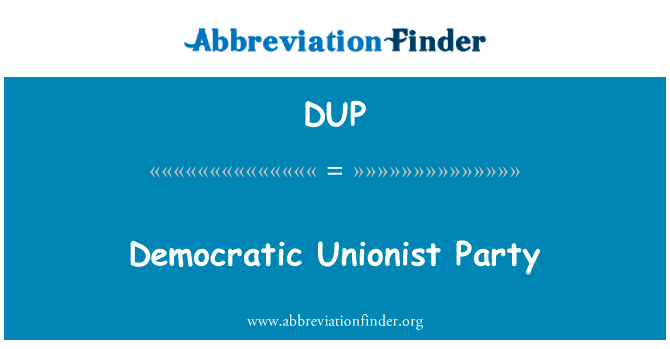 Democratic Unionist Party的定义