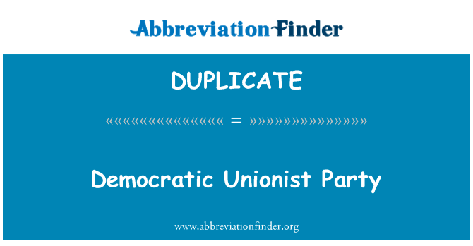 Democratic Unionist Party的定义