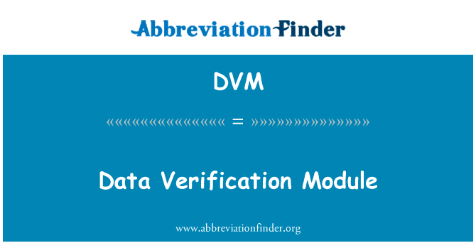 Data Verification Module的定义