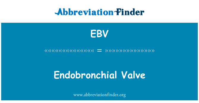 支气管内瓣膜英文定义是Endobronchial Valve,首字母缩写定义是EBV