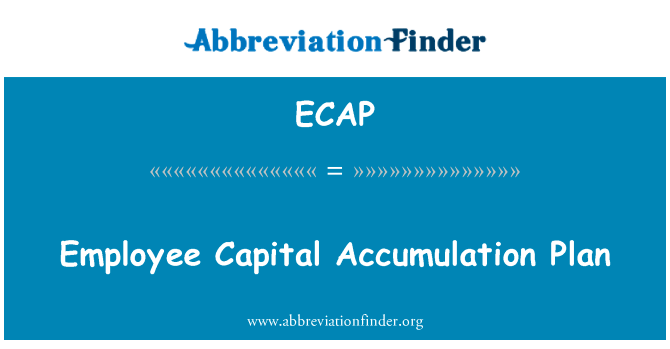 员工资本积累计划英文定义是Employee Capital Accumulation Plan,首字母缩写定义是ECAP