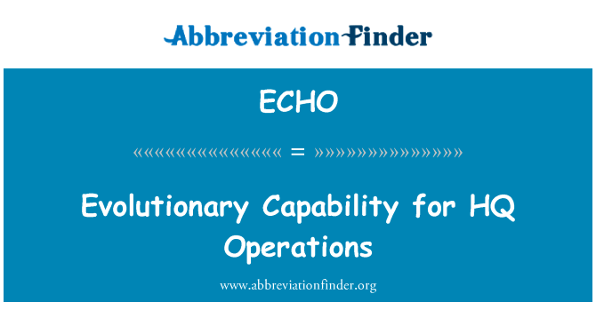 总部行动的进化能力英文定义是Evolutionary Capability for HQ Operations,首字母缩写定义是ECHO