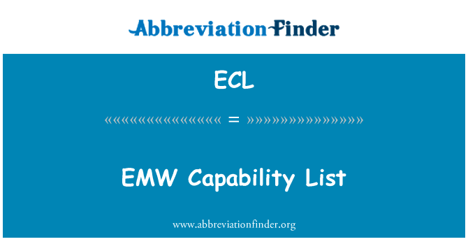 EMW Capability List的定义
