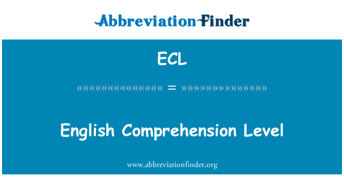 English Comprehension Level的定义