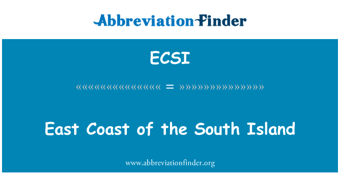 East Coast of the South Island的定义