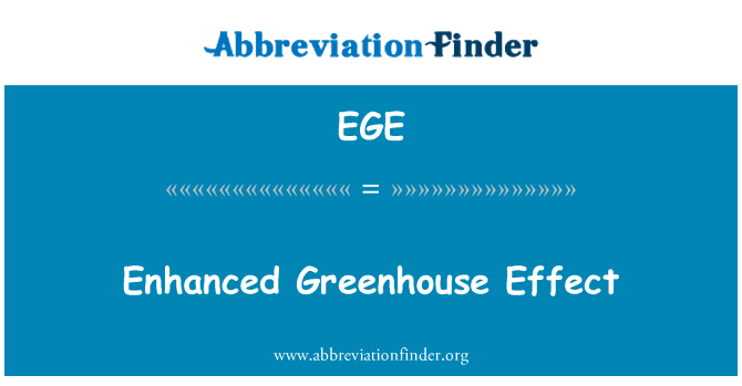 温室效应增强英文定义是Enhanced Greenhouse Effect,首字母缩写定义是EGE
