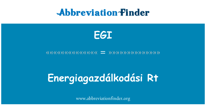 EnergiagazdÃ¡lkodÃ¡si Rt英文定义是Energiagazdálkodási Rt,首字母缩写定义是EGI