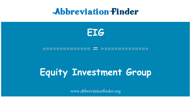 股本投资集团英文定义是Equity Investment Group,首字母缩写定义是EIG