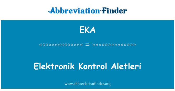 德国斯坦格 Kontrol Aletleri英文定义是Elektronik Kontrol Aletleri,首字母缩写定义是EKA