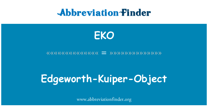 Edgeworth-Kuiper-Object的定义