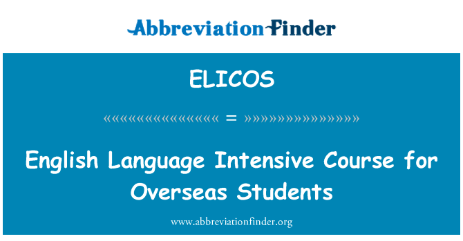 English Language Intensive Course for Overseas Students的定义