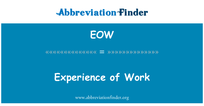 Experience of Work的定义