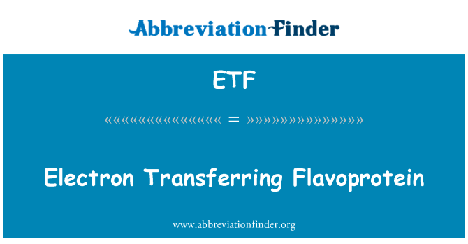 电子转移黄素蛋白英文定义是Electron Transferring Flavoprotein,首字母缩写定义是ETF