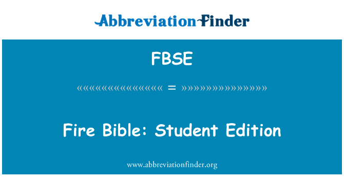 Fire Bible: Student Edition的定义