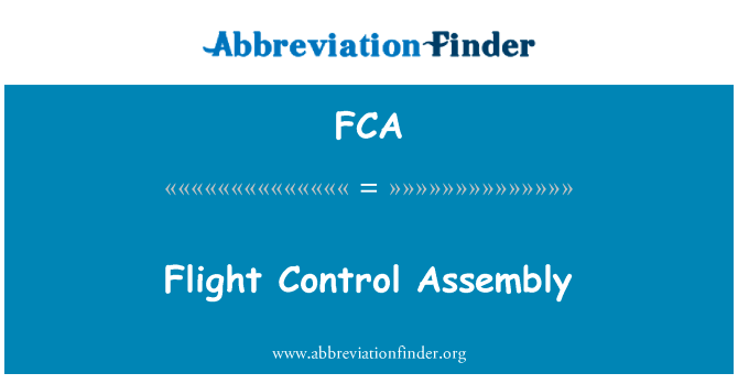 飞行控制大会英文定义是Flight Control Assembly,首字母缩写定义是FCA