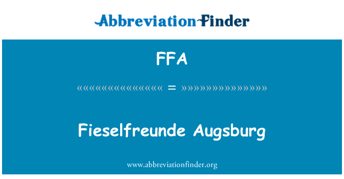Fieselfreunde 奥格斯堡英文定义是Fieselfreunde Augsburg,首字母缩写定义是FFA