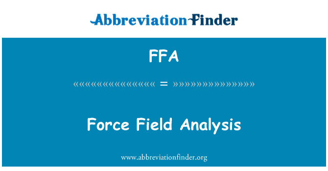 力场分析英文定义是Force Field Analysis,首字母缩写定义是FFA