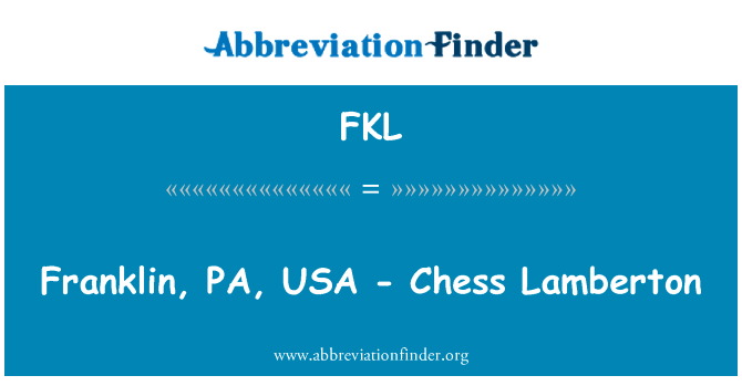 Franklin, PA, USA - Chess Lamberton的定义