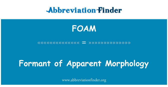 Formant of Apparent Morphology的定义