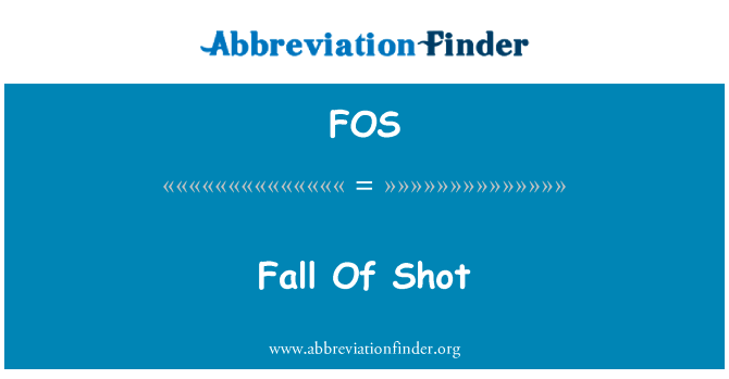 秋天的镜头英文定义是Fall Of Shot,首字母缩写定义是FOS
