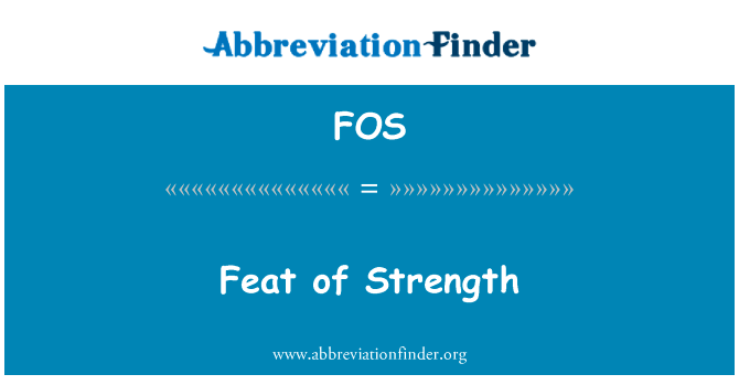强度的壮举英文定义是Feat of Strength,首字母缩写定义是FOS