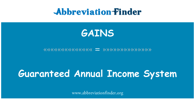保证年薪制英文定义是Guaranteed Annual Income System,首字母缩写定义是GAINS