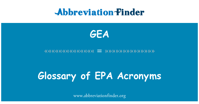 Glossary of EPA Acronyms的定义