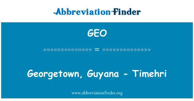 Georgetown, Guyana - Timehri的定义