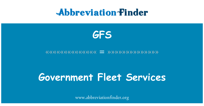 政府车队服务英文定义是Government Fleet Services,首字母缩写定义是GFS