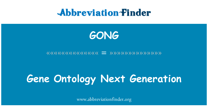 基因本体论的下一代英文定义是Gene Ontology Next Generation,首字母缩写定义是GONG