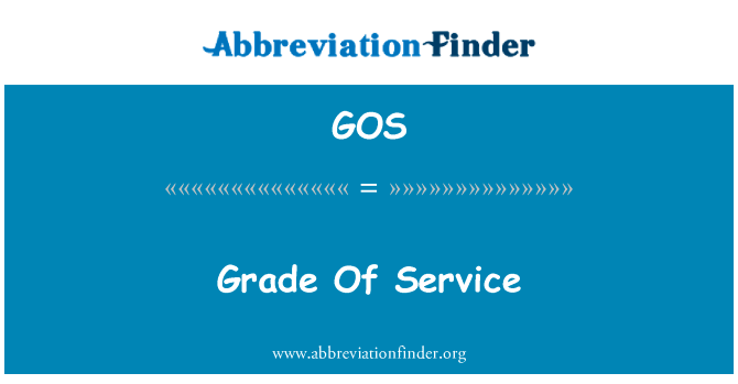 Grade Of Service的定义