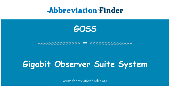 千兆位观察员套件系统英文定义是Gigabit Observer Suite System,首字母缩写定义是GOSS