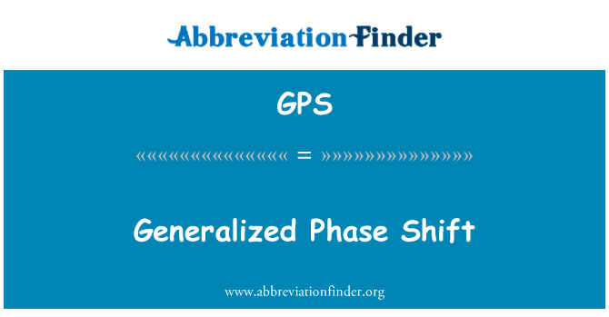 Generalized Phase Shift的定义