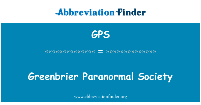 Greenbrier Paranormal Society的定义