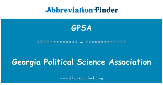 Georgia Political Science Association的定义