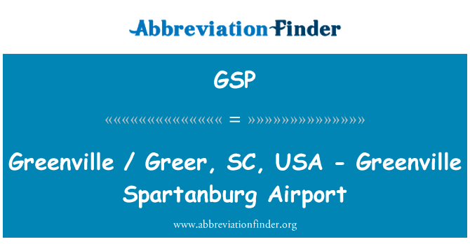 Greenville Greer, SC, USA - Greenville Spartanburg Airport的定义