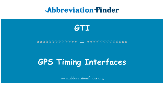GPS Timing Interfaces的定义