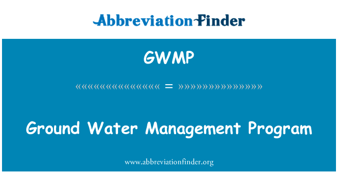Ground Water Management Program的定义
