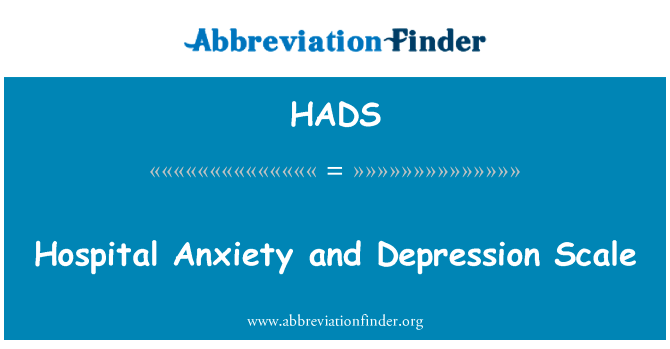 医院焦虑和抑郁量表英文定义是Hospital Anxiety and Depression Scale,首字母缩写定义是HADS