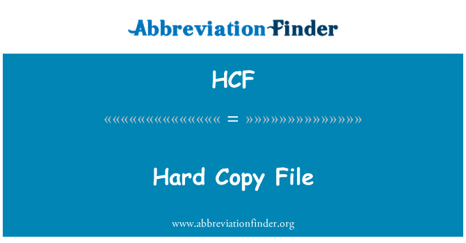 Hard Copy File的定义