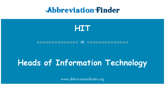 信息技术的头英文定义是Heads of Information Technology,首字母缩写定义是HIT
