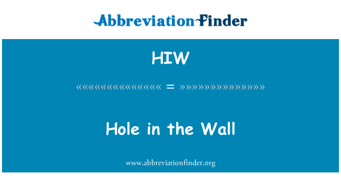 墙上的洞英文定义是Hole in the Wall,首字母缩写定义是HIW