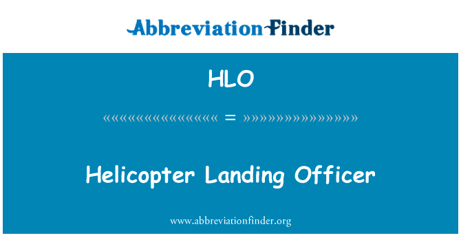 Helicopter Landing Officer的定义